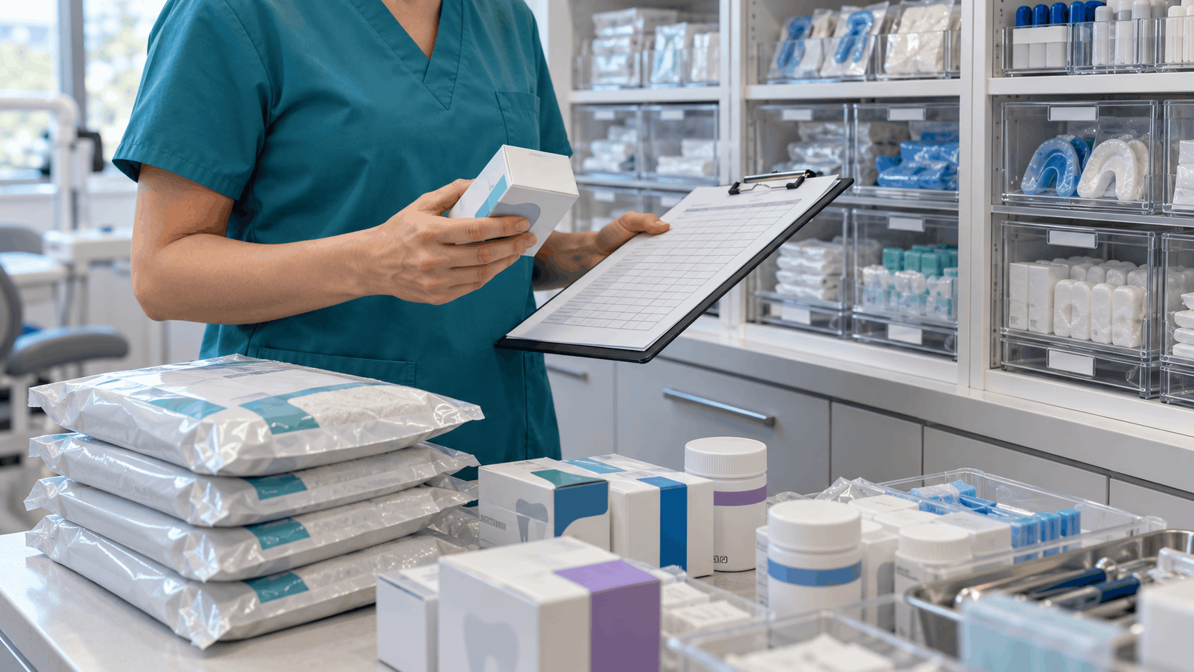 بررسی بسته_بندی مواد دندانپزشکی و تطبیق آن با فهرست موجودی مطب